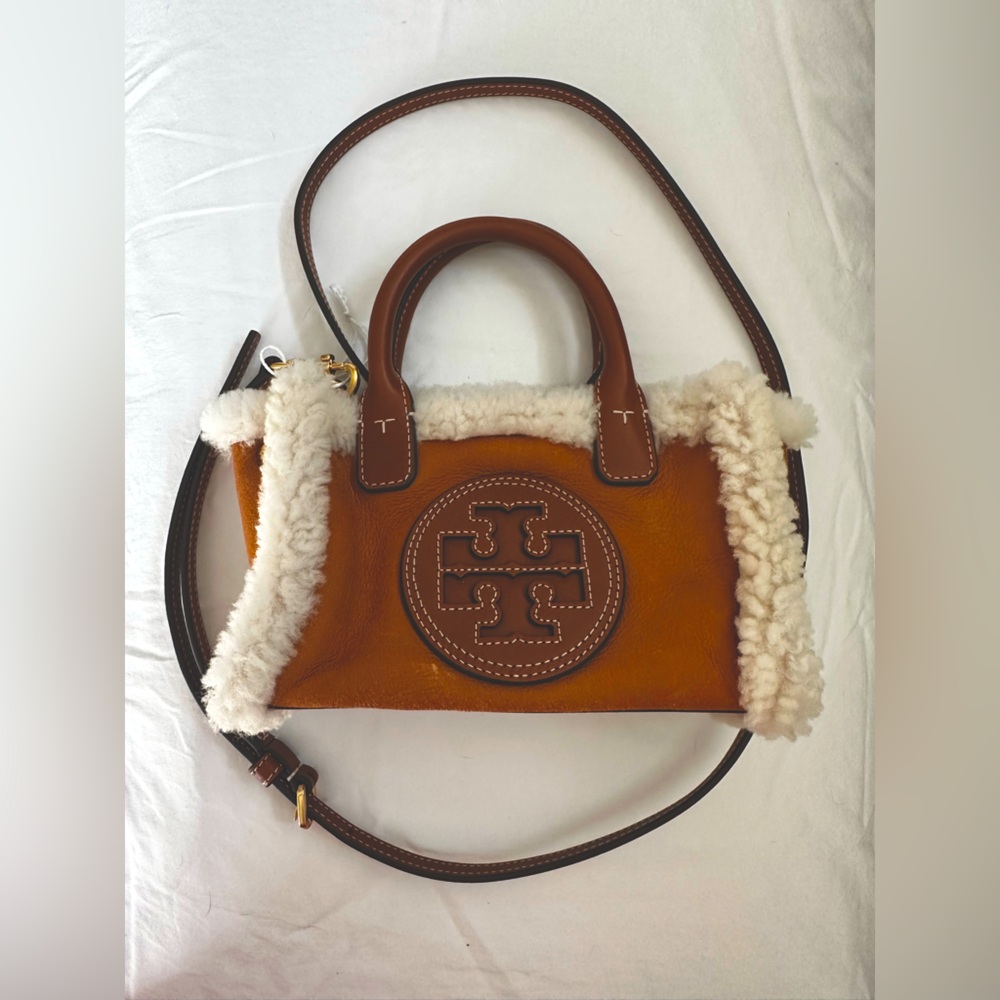 Brand New Tory Burch Mini Ella Shearling Tote